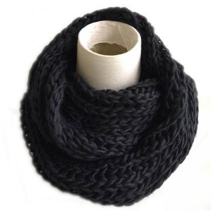 Chunky Knitted Infinity Scarf Winter Warm