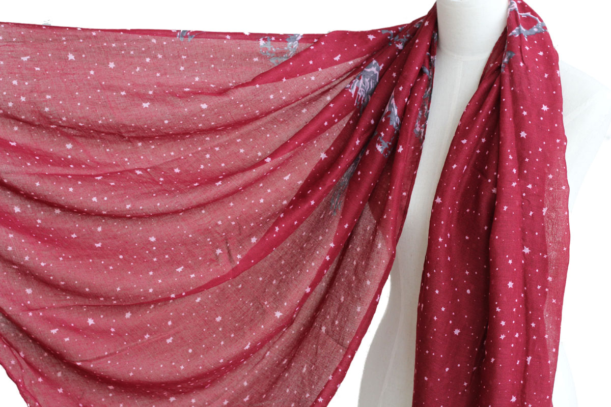 Pegasus Stars Scarf Cotton Shawl Oversize Wrap Spring Summer Scarves