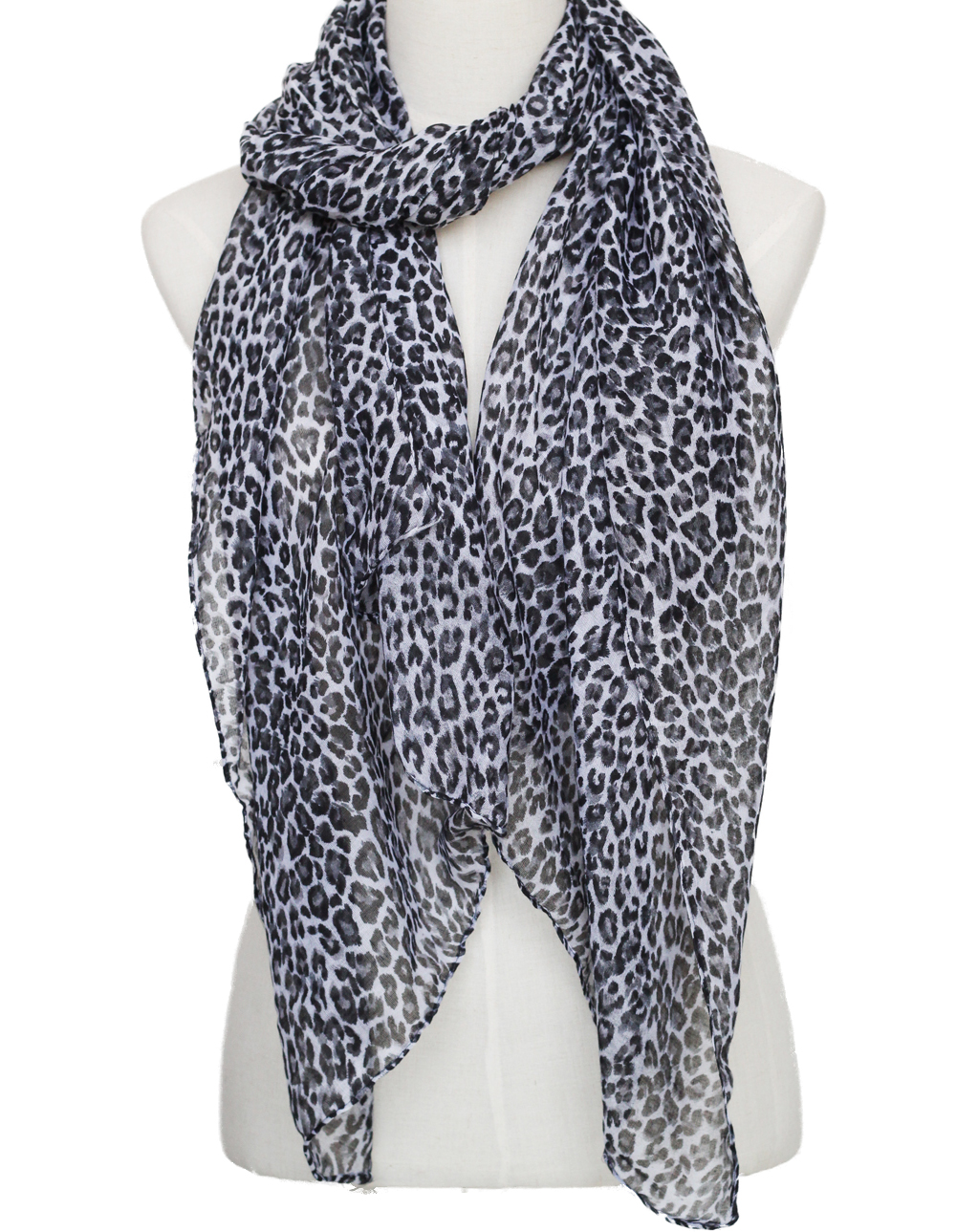 Sheer Cotton Leopard Print Scarf Shawl Wrap Spring Summer Scarves